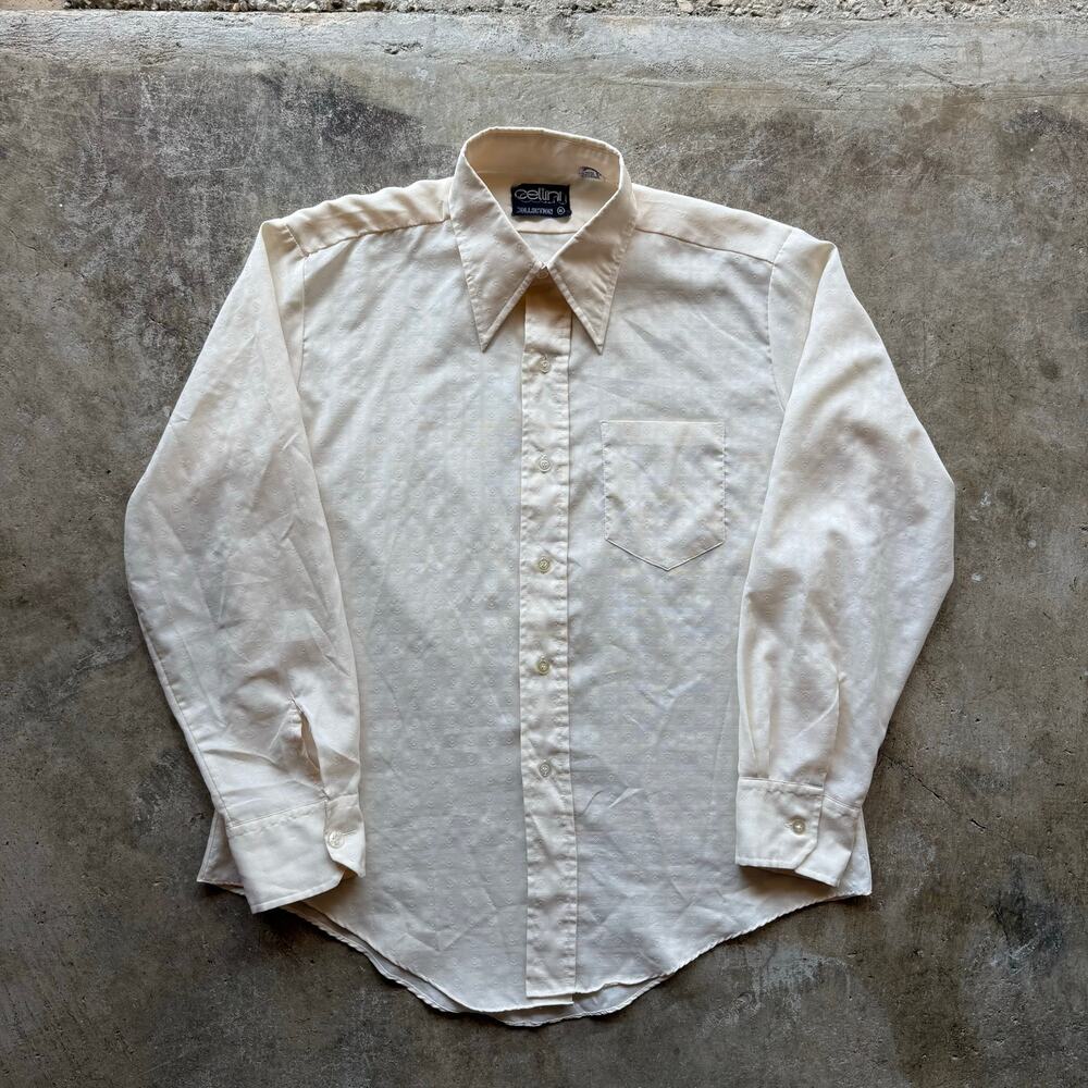 Vtg 1970s/80s Cellini Collection Dagger Collar Longsleeve Shirt Size Medium